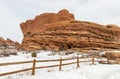 Scenic winter landscape in Red Rocks Park Royalty Free Stock Photo