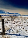 Scenic winter mountain landscape in the backroads of Laramie , Wyoming