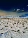 Scenic winter mountain landscape in the backroads of Laramie , Wyoming