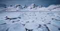 Scenic winter seascape of sea and fjords frozen rocky norge coast mountains peaks Lofoten islands, Norway