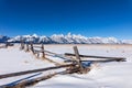 Winter view of the Teton Range in Grand Teton National Park, Wyoming