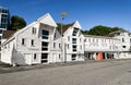 Scenic wooden building of Stavanger Maritime Museum in a city port centre