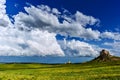 Scenic Wyoming landscape with blue sky and clouds Royalty Free Stock Photo