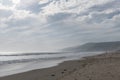 Scenic Zuma Beach vista on a misty afternoon, Malibu, California