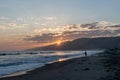 Scenic Zuma Beach vista at sunset, Malibu, California