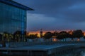 A scenics night view of the Mucem (Museum of European and Mediterranean Civilisations)