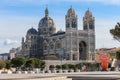 A scenics view of the cathedrale Sainte-Marie-Majeure (La Major) in Marseille, bouches-du-rhone, France under a majestic Royalty Free Stock Photo