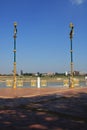 Scenics of walking street along the Mekong river.