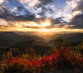 Sceninc sunset over Blue Ridge Mountains Royalty Free Stock Photo