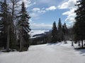 View of a frozen lake in Koli national park in Finland.