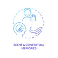Scent and contextual memories blue gradient concept icon