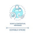 Scent and contextual memories turquoise concept icon