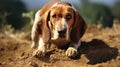 scent hound dog sniffing Royalty Free Stock Photo