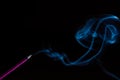 Incense stick on a black background