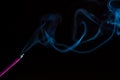 Incense stick on a black background