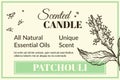 Scented candle, patchouli all natural smell banner