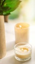 Scented candles collection as luxury spa background and bathroom home decor, organic aroma candle for aromatherapy and Royalty Free Stock Photo