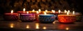 Scented candles diwali border frame