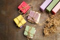 Scented and colorfull soaps Royalty Free Stock Photo