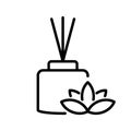 Scented Reed Diffuser Oil Line Icon. Aromatherapy Linear Pictogram. Aroma and Fragrance Therapy Stick in Glass Outline Royalty Free Stock Photo