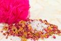 Scented rose petals and bath salts in a spa Royalty Free Stock Photo