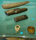 Scepters and amulets from Museum of Lepenski Vir in Serbia