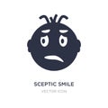 sceptic smile icon on white background. Simple element illustration from UI concept