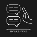 Sceptical view white linear icon for dark theme