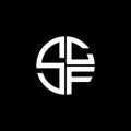 SCF logo SCF icon SCF monogram SCF letter minimalist Circle flat Unique modern abstract logo design Royalty Free Stock Photo