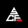 SCF triangle letter logo design with triangle shape. SCF triangle logo design monogram. SCF triangle vector logo template with red Royalty Free Stock Photo