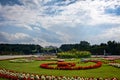 Ornamental Flowerbeds in Schonbrunn Palace Gardens - Vienna, Austria Royalty Free Stock Photo