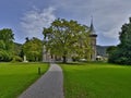 Schadau Castle from Thun, Switzerland. Neo-Gothic Castle build in 1846. Royalty Free Stock Photo