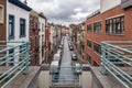 Schaerbeek, Belgium - architecture of a dead end residential street with traditional residential houses Royalty Free Stock Photo