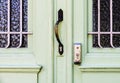 Schaerbeek, Brussels, Belgium -Detail of a decorated art nouveau style door handle Royalty Free Stock Photo