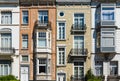 Schaerbeek, Brussels, Belgium - Facades of typical upper class art nouveau residential houses Royalty Free Stock Photo