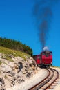 Steam locomotion of the Schafberg Railway on its way to Schafberg summit