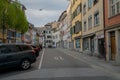 Schaffhausen, SH / Switzerland - 22 April, 2019: limted parking spaces and parking problems in the old town of Schaffhausen