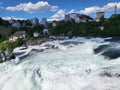 Refreshing summer landscape in Rhine Falls.