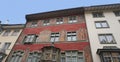 Schaffhausen, Switzerland - October 21, 2023: Beautiful facade of historic house at the old town of Swiss City of