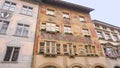 Schaffhausen, Switzerland - October 21, 2023: Beautiful facade of historic house at the old town of Swiss City of