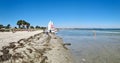 Scharbeutz, Germany 21. September 2024: View over the sandy beach of Scharbeutz on a sunny day