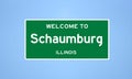 Schaumburg, Illinois city limit sign. Town sign from the USA. Royalty Free Stock Photo