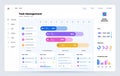 Schedule app. Task manager UI template with project timeline, time optimization and task management web app dashboard interface. Royalty Free Stock Photo