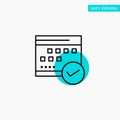 Schedule, Approved, Business, Calendar, Event, Plan, Planning turquoise highlight circle point Vector icon Royalty Free Stock Photo