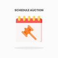 Schedule Auction flat icon. Royalty Free Stock Photo