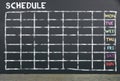 Schedule on chalkboard for planning Royalty Free Stock Photo