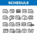 Schedule Collection Elements Icons Set Vector Royalty Free Stock Photo