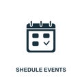 Schedule Events icon from seo collection. Simple line Schedule Events icon for templates, web design and infographics