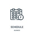 schedule icon vector from business collection. Thin line schedule outline icon vector illustration. Linear symbol