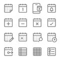 Schedule icons set vector illustration. Contains such icon as event, check list, appointment, calendar, meeting and more. Expanded Royalty Free Stock Photo